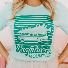 Load image into Gallery viewer, Regulators Mount Up Retro Car Graphic Tee Mint Green