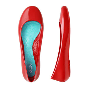 Oka B Taylor Shiny Ballet Flats Cherry