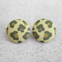 Load image into Gallery viewer, Leopard Bold Large Fabric Covered Button Earrings