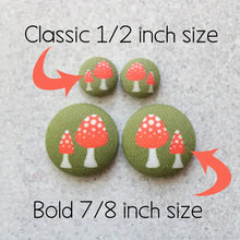 Load image into Gallery viewer, Seaside Sunset Bold Large Fabric Covered Button Earrings