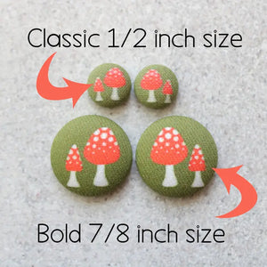 Seaside Sunset Bold Large Fabric Covered Button Earrings