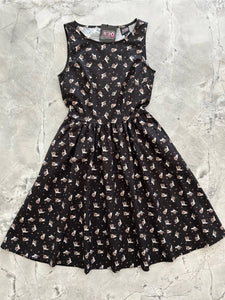 Retrolicious Gastropod Snails Glamour Vintage Dress Black