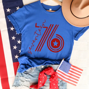 1776 4th of July Retro Graphic Tee Blue
