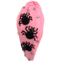 Load image into Gallery viewer, Halloween Spider Seed Bead Headband Light Pink