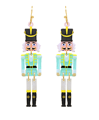 Nutcracker Acrylic Drop Earrings Mint