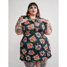Load image into Gallery viewer, Sourpuss Creepy Peonies Rosie Dress Black