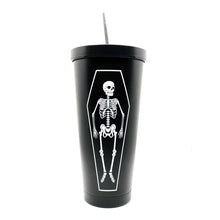 Load image into Gallery viewer, Sourpuss Skeleton Insulated Tumbler Black