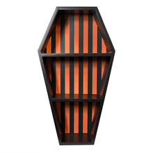 Load image into Gallery viewer, Sourpuss Striped Coffin Shelf Black/Pumpkin
