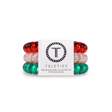 Load image into Gallery viewer, Teleties All I Want for Christmas Large Hair Ties Red/Green/White