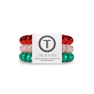 Teleties All I Want for Christmas Large Hair Ties Red/Green/White