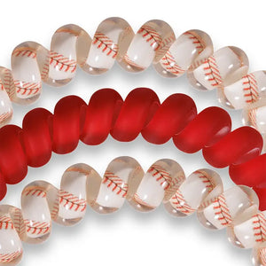 Teleties Baseball Large Hair Ties Red/White