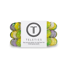 Load image into Gallery viewer, Teleties Big Easy Large Hair Ties Green/Purple/Yellow