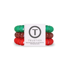 Load image into Gallery viewer, Teleties Classy Christmas Large Hair Ties Red/Green
