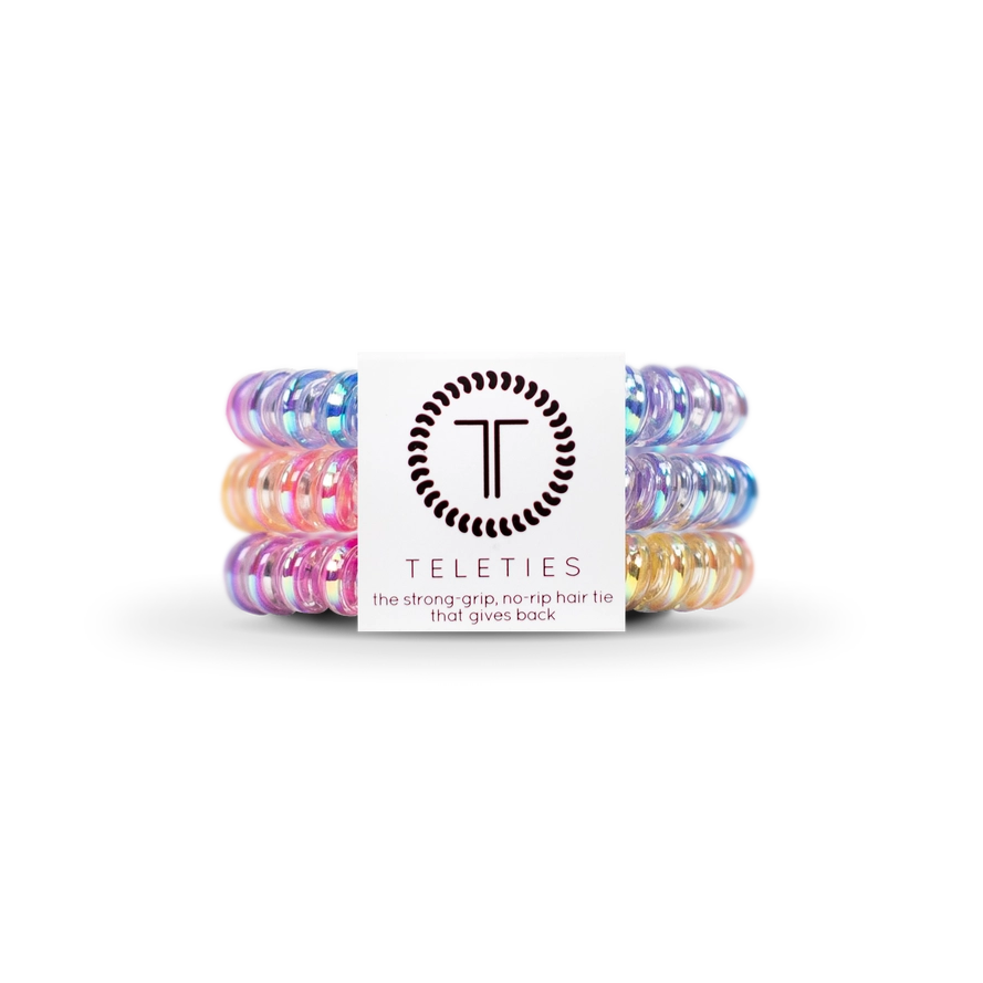 Teleties Eat Glitter For Breakfast Small Hair Ties Pink/Purple/Gold