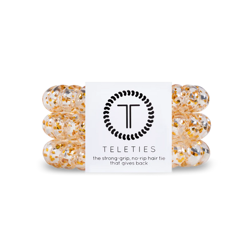 Teleties Glitter & Gold Large Hair Ties Gold