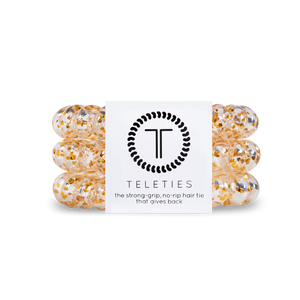 Teleties Glitter & Gold Large Hair Ties Gold