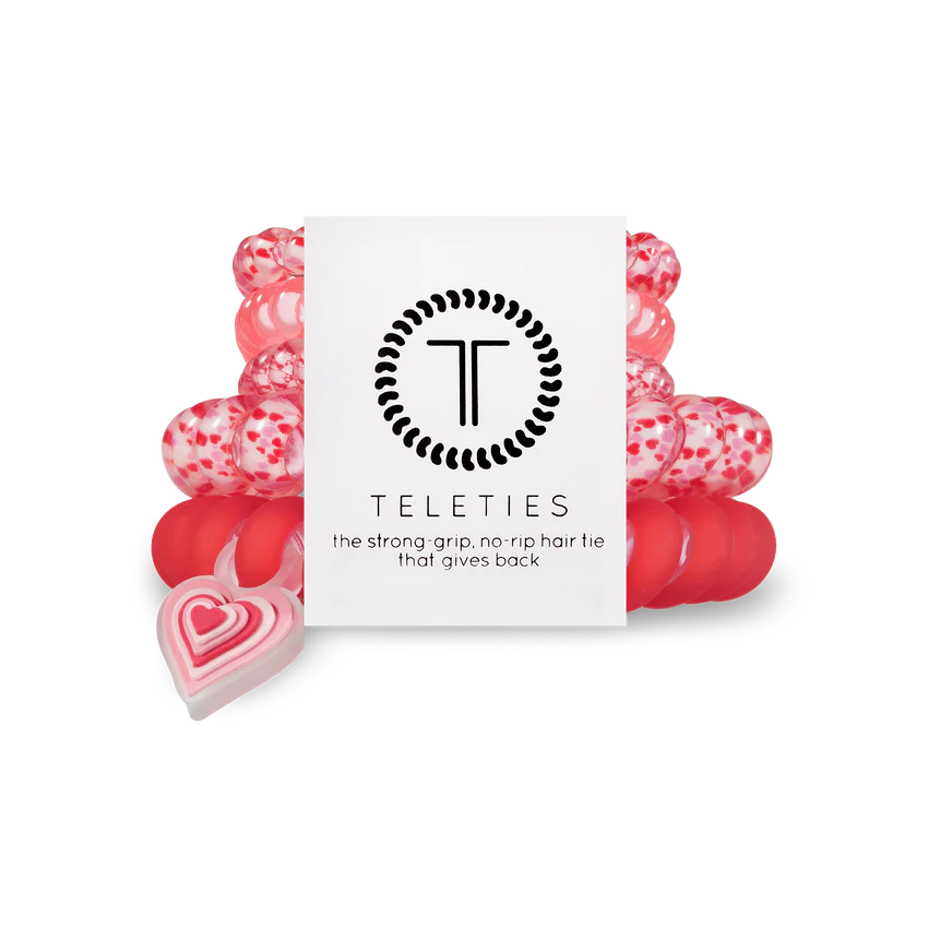 Teleties Love Story Valentine Mix Pack Hair Ties Pink/Red/White