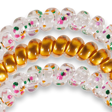 Load image into Gallery viewer, Teleties Mardi Party Small Hair Ties Clear/Gold