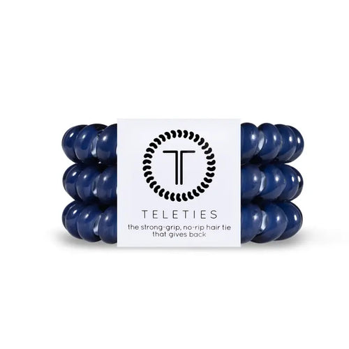 Teleties Nantucket Navy Large Hair Ties Navy Blue