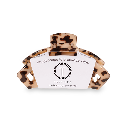 Teleties Open Blonde Tortoise Medium Hair Clip Nude/Brown