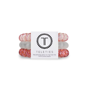 Teleties Punchy Large Hair Ties Light Pink/Mauve/Matte Clear