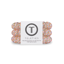 Load image into Gallery viewer, Teleties Rainbow Daze Large Hair Ties Rainbow/White