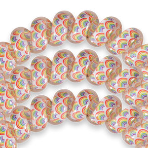 Teleties Rainbow Daze Large Hair Ties Rainbow/White