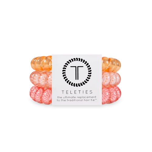 Teleties Sunny Days Ahead Large Hair Ties Orange/Pink