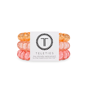 Teleties Sunny Days Ahead Large Hair Ties Orange/Pink