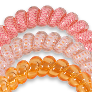 Teleties Sunny Days Ahead Large Hair Ties Orange/Pink