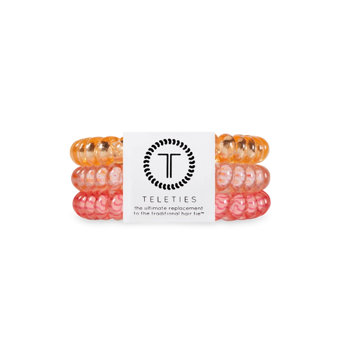 Teleties Sunny Days Ahead Small Hair Ties Orange/Pink