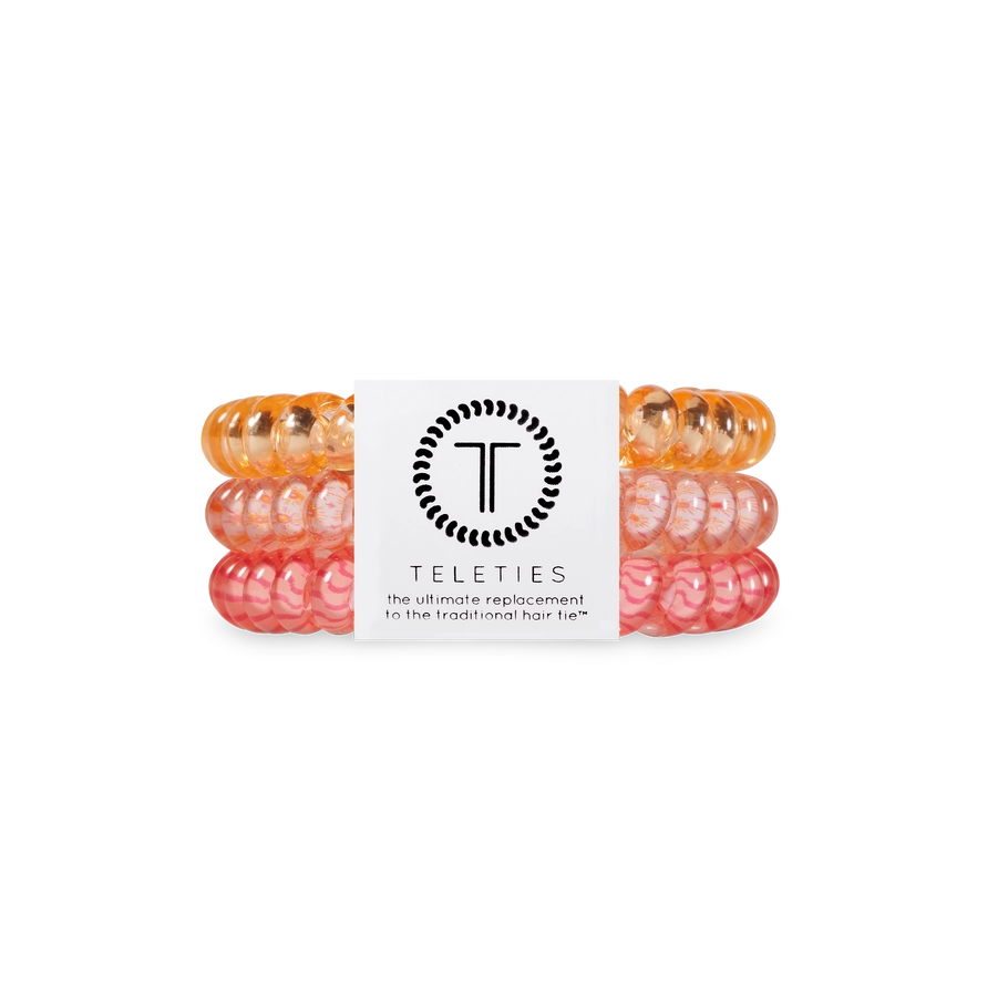 Teleties Sunny Days Ahead Small Hair Ties Orange/Pink