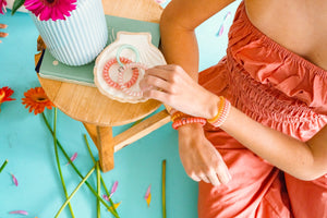 Teleties Sunny Days Ahead Small Hair Ties Orange/Pink