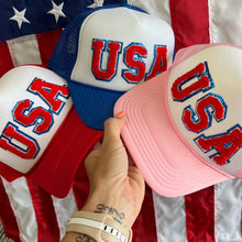 Load image into Gallery viewer, USA Trucker Hat Light Pink