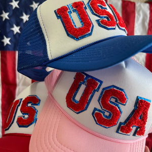 USA Trucker Hat Light Pink