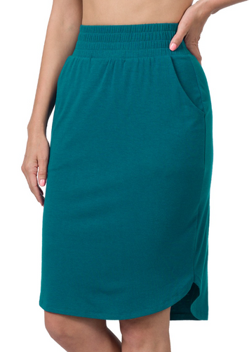 Tulip Hem Skirt Teal