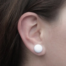 Load image into Gallery viewer, Time For Tea Fabric Covered Button Earrings