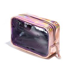 Load image into Gallery viewer, Almost Famous Mighty AF Mini Travel Hair Dryer Dark Purple w/Rose Gold Iridescent Bag
