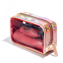 Load image into Gallery viewer, Almost Famous Mighty AF Scarlet Mini Travel Hair Dryer Red w/Rose Gold Iridescent Bag