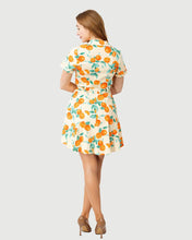 Load image into Gallery viewer, Eva Rose Orange Print Fit &amp; Flare Shirt Dress Ivory