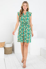 Load image into Gallery viewer, Vintage Floral Print Dress Green