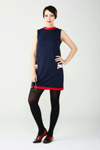 Load image into Gallery viewer, Love Her Madly Bobbi Sleeveless 60s Mod Shift Dress Navy