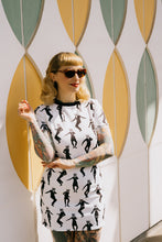 Load image into Gallery viewer, Love Her Madly Kat Short Sleeve 60&#39;s Mod Shift Dress White