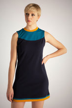 Load image into Gallery viewer, Love Her Madly Roz Short Sleeve 60&#39;s Mod Shift Dress Navy