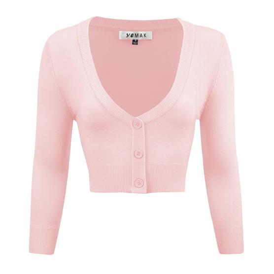 MAK Cropped Cardigan Blush Pink