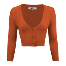 Load image into Gallery viewer, MAK Cropped Cardigan Dusty Orange