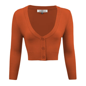 MAK Cropped Cardigan Dusty Orange