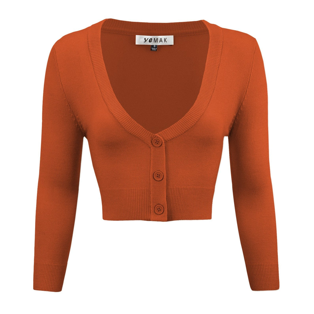 MAK Cropped Cardigan Dusty Orange