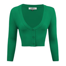 Load image into Gallery viewer, MAK Cropped Cardigan Kelly Green