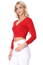 Load image into Gallery viewer, MAK Cropped Cardigan Red